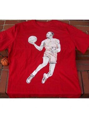 New Air Jordan Dots Chicago Bulls 23 Mj Dunk Red Mens T-Shirt X